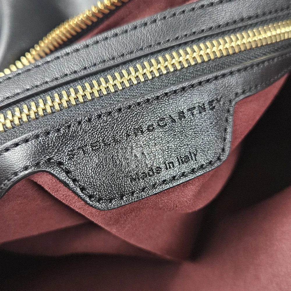 Stella McCartney Alter Nappa Weekend Travel Crossbody Duffle Bag Black Gold - Picture 5 of 13